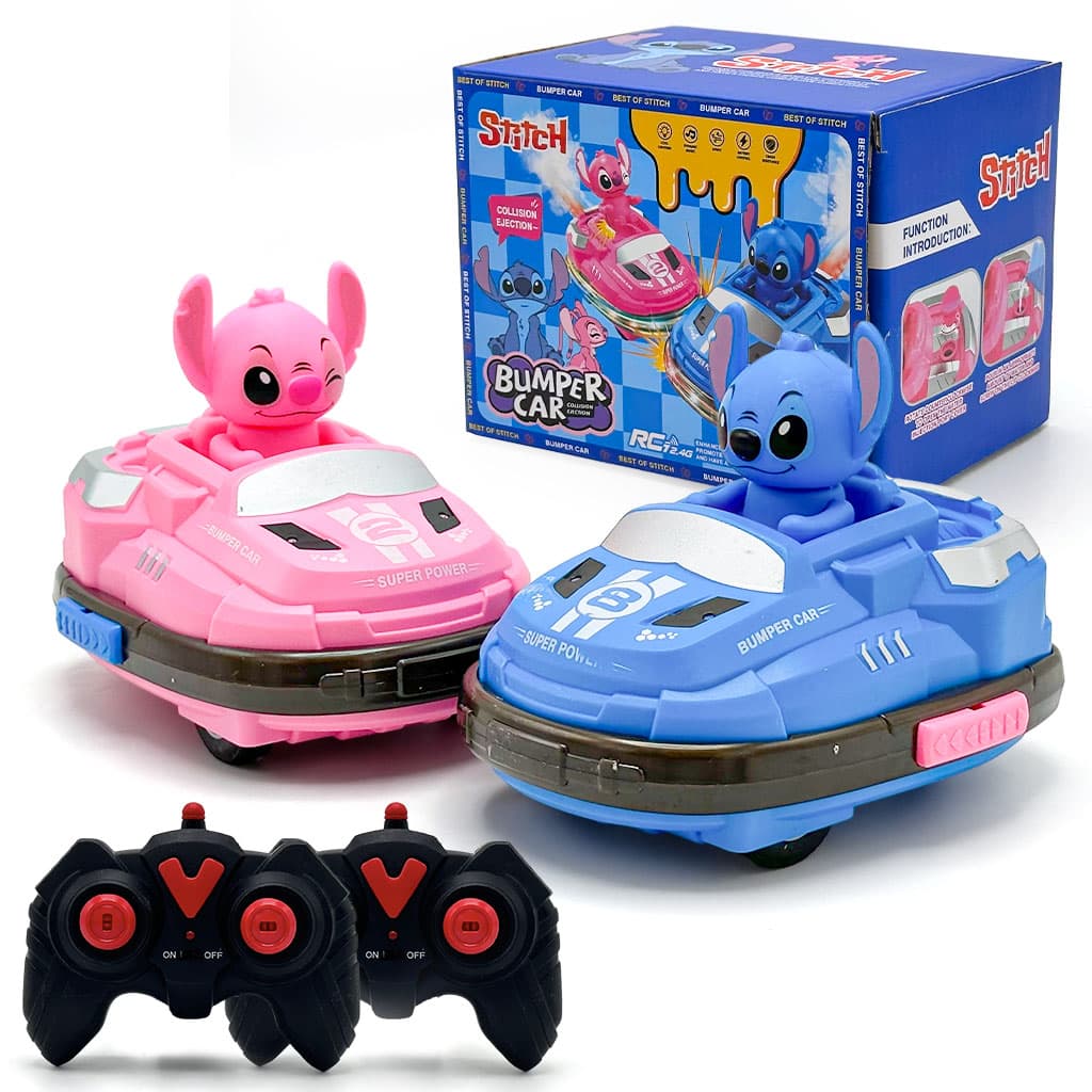 Voiture Télécommandée Stitch Bumper Car Rechargeable 2Pcs pour Enfants – لعبة سيارات اللاسلكية للأطفال ستيتش - Maternité - صورة 1