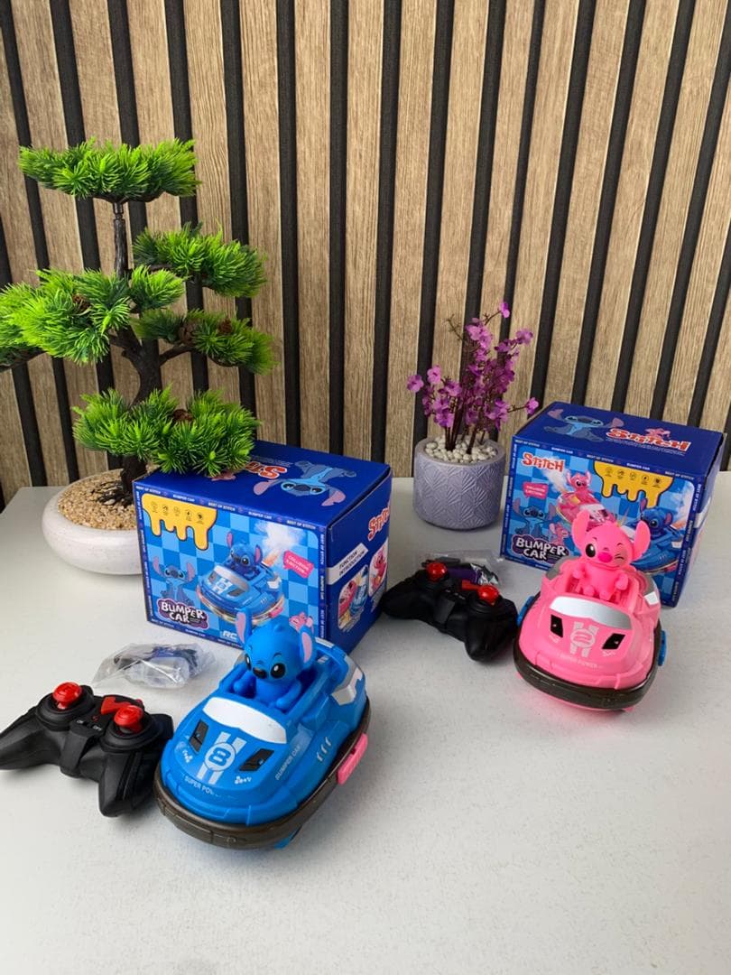 Voiture Télécommandée Stitch Bumper Car Rechargeable 2Pcs pour Enfants – لعبة سيارات اللاسلكية للأطفال ستيتش - Maternité - صورة حقيقية 8