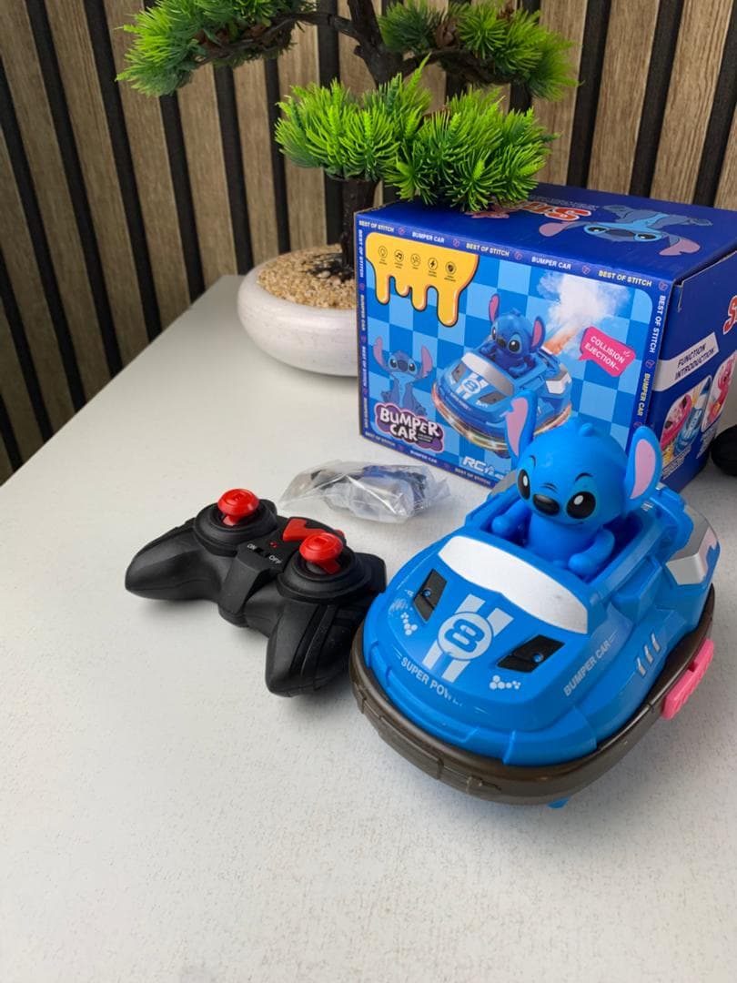 Voiture Télécommandée Stitch Bumper Car Rechargeable 2Pcs pour Enfants – لعبة سيارات اللاسلكية للأطفال ستيتش - Maternité - صورة حقيقية 9