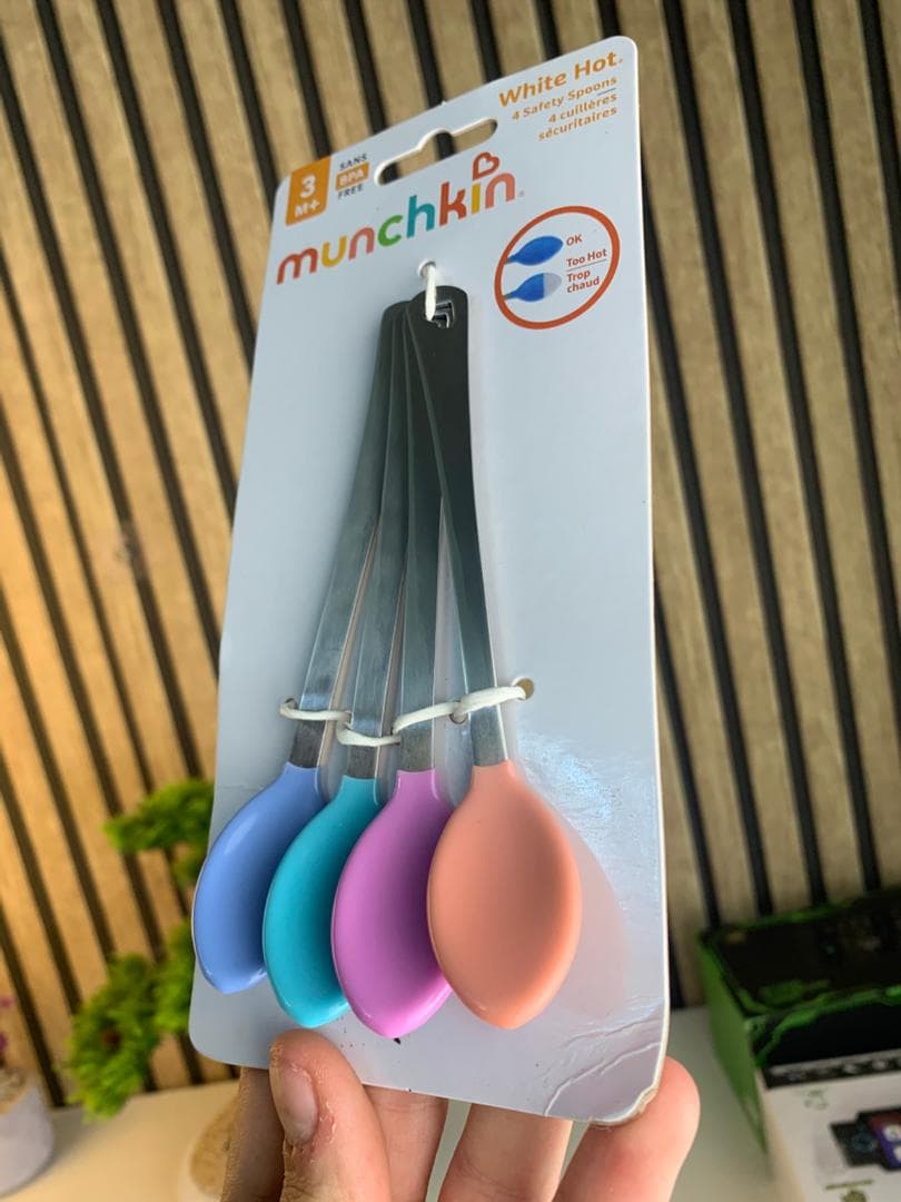 Pack 4Pcs Cuillère Bébé White Hot Thermosensible – طقم ملاعق لتغذية الأطفال مستشعرة للحرارة - Maternité - صورة حقيقية 7