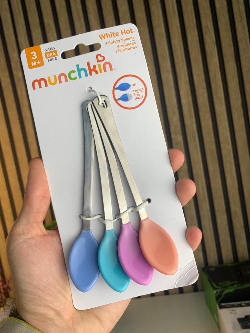 Pack 4Pcs Cuillère Bébé White Hot Thermosensible – طقم ملاعق لتغذية الأطفال مستشعرة للحرارة - Maternité - صورة حقيقية 8