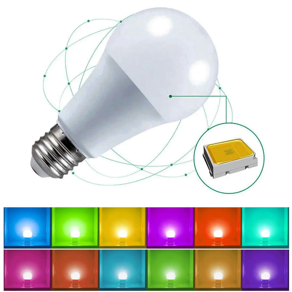 Ampoule LED RGBW E27 à intensité variable 16 couleurs – مصباح بأضواء ملونة - Électronique - صورة 2