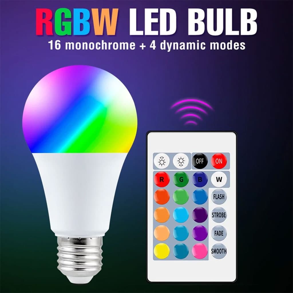 Ampoule LED RGBW E27 à intensité variable 16 couleurs – مصباح بأضواء ملونة - Électronique - صورة 3