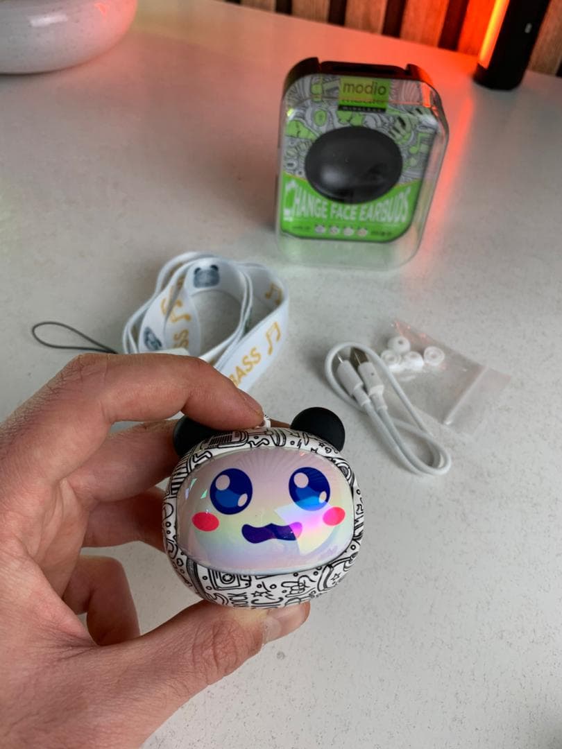 Écouteurs sans fil Modio Q11 BT5.3 avec design cute et coques interchangeables – سماعات لاسلكية جودة أصلية - Électronique - صورة حقيقية 7
