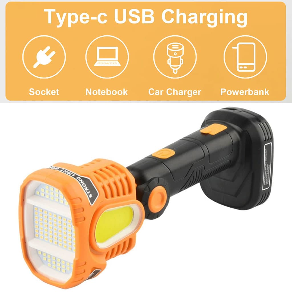Lampe torche LED Rechargeable USB avec COB Lumière d’urgence – مصباح عالي السطوع - Camping et Randonnée - صورة 5