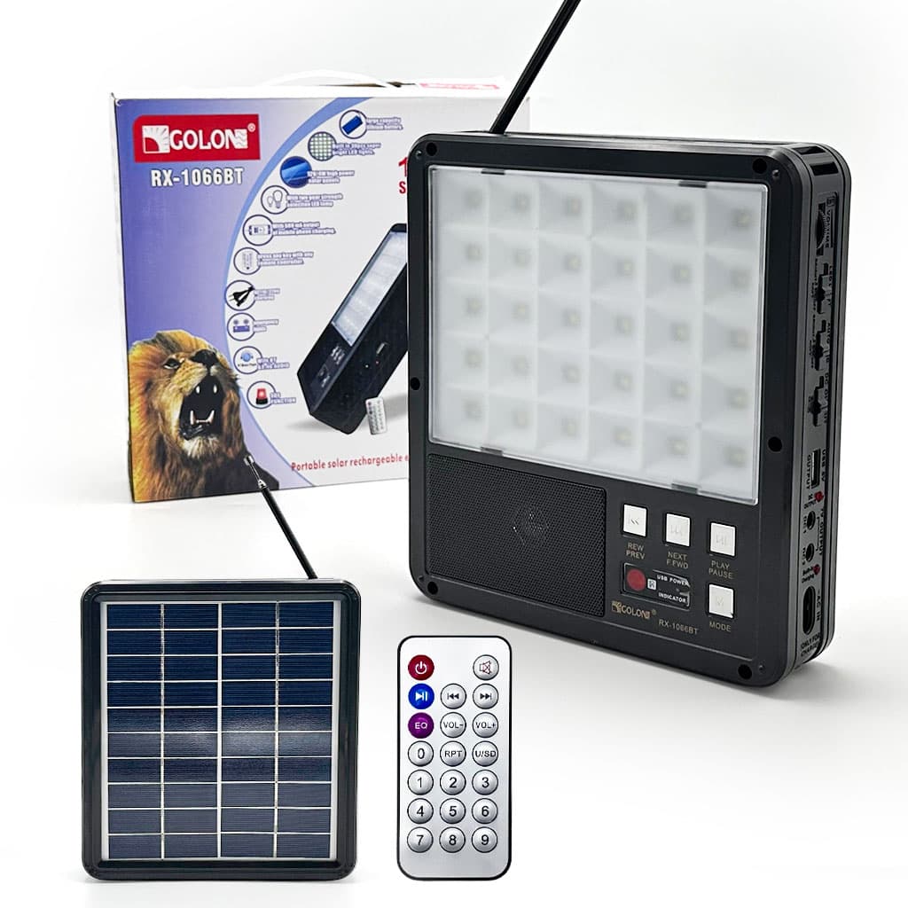 Kit d’Éclairage Solaire avec Haut Parleur Bluetooth RX-1066BT – طقم إنارة بالطاقة الشمسية - Camping et Randonnée - صورة 1