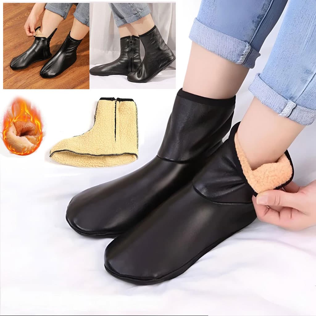 Paire de Chaussettes Chaudes d’hiver unisexes en cuir zippées - Divers - صورة 1