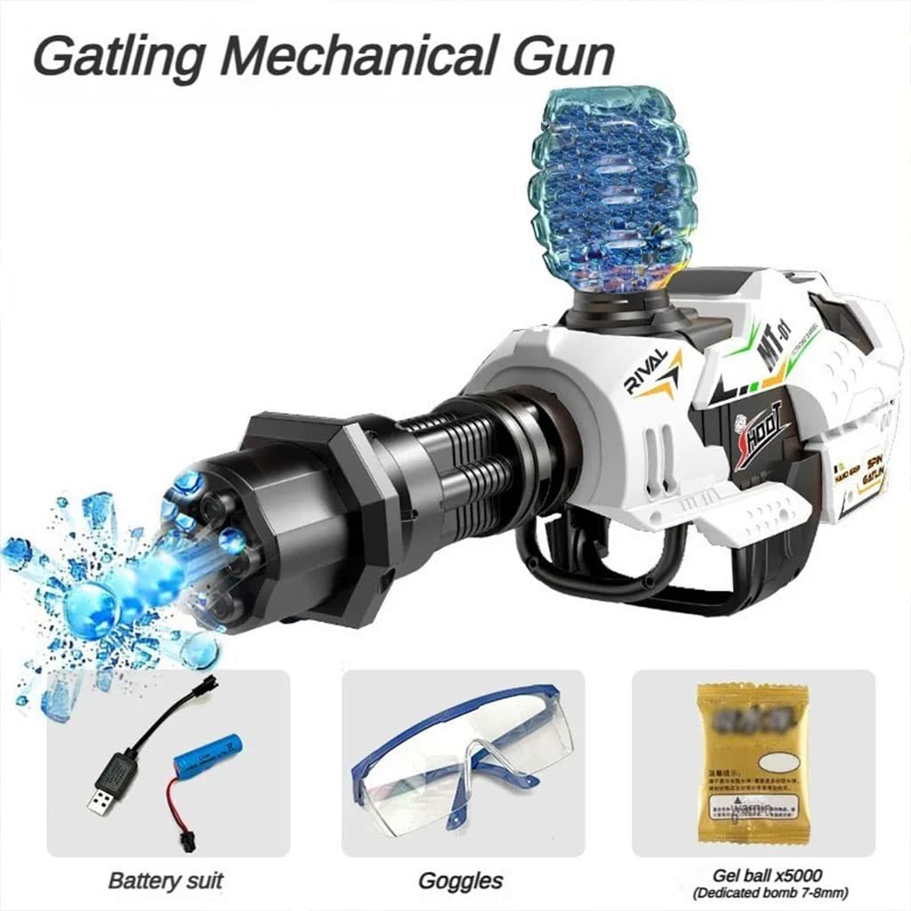 Gatling Canon Mécanique Pistolet à à Billes en Gel en Rafale – مسدس الطلقات الكريستالية - Jouet & Gaming - صورة 7
