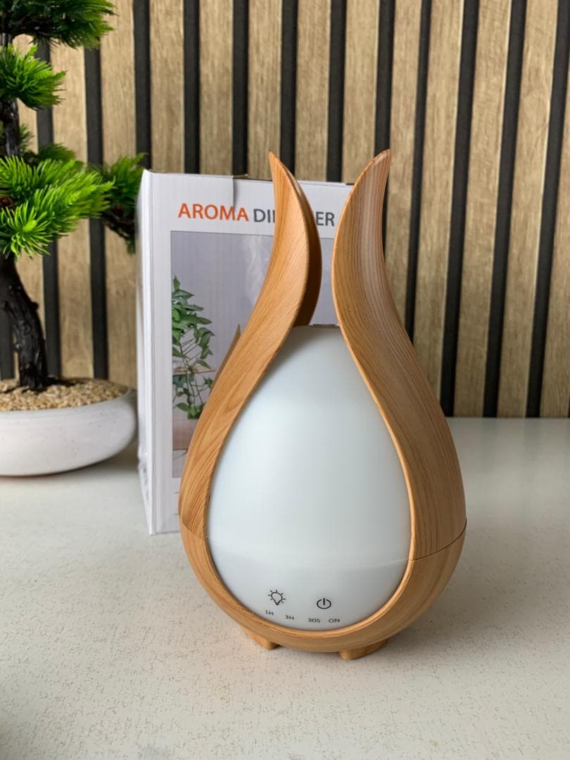 Humidificateur à Grain de Bois 200ml avec 7 Lumières de Couleur – معطر جو في الغرف - Décoration - صورة حقيقية 8