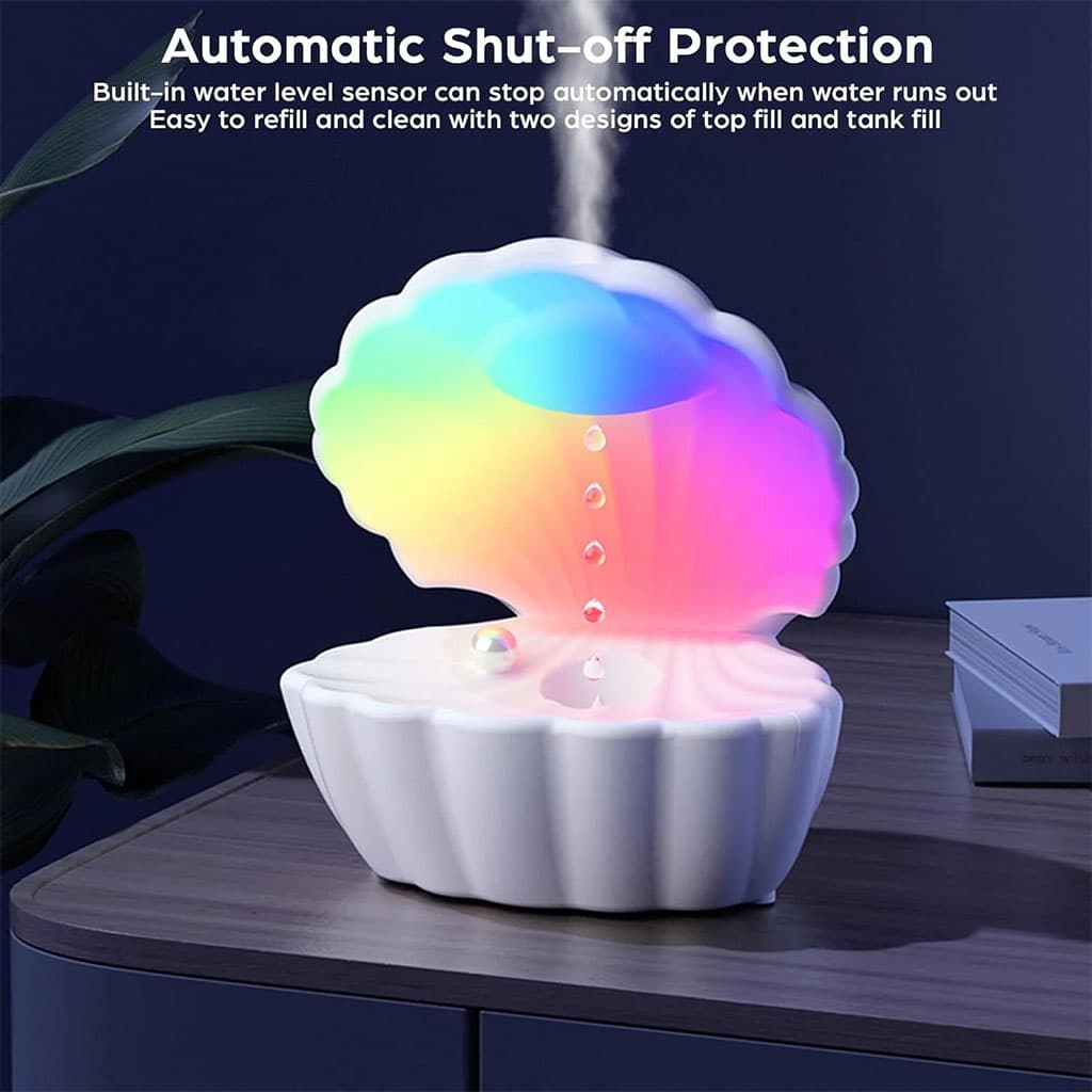 Humidificateur d’air et Haut Parleur BT avec lumière d’ambiance antigravité 550ml – مكبر صوت ومعطر جو على شكل محار البحر - Électronique - صورة 6