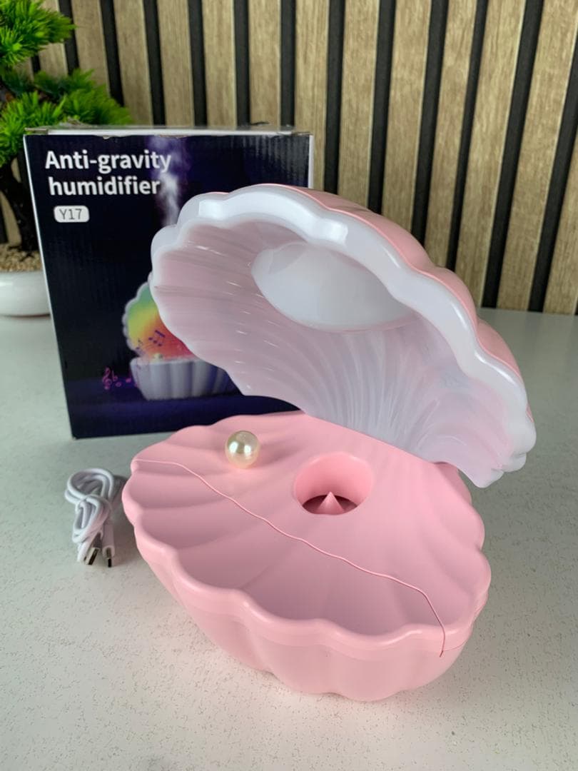 Humidificateur d’air et Haut Parleur BT avec lumière d’ambiance antigravité 550ml – مكبر صوت ومعطر جو على شكل محار البحر - Électronique - صورة حقيقية 7