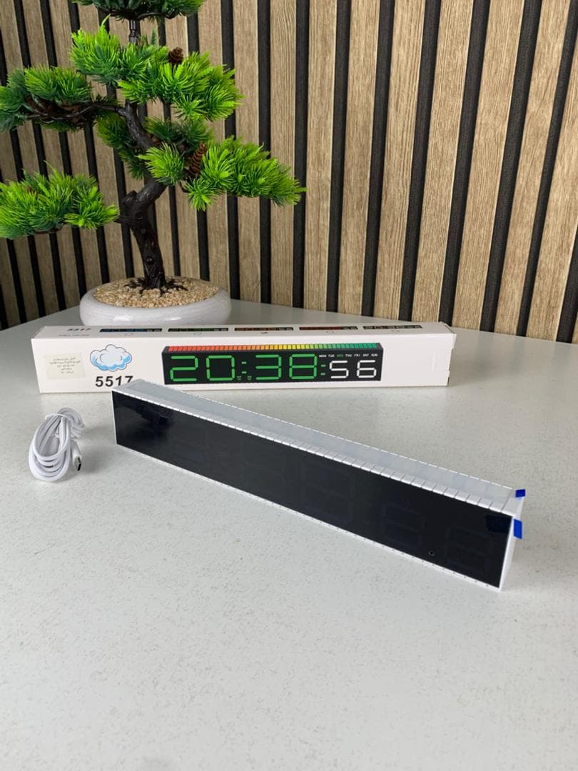 Horloge numérique LED générique avec capteur de rythme musicale – ساعة رقمية لتزيين المكتب - Électronique - صورة حقيقية 8