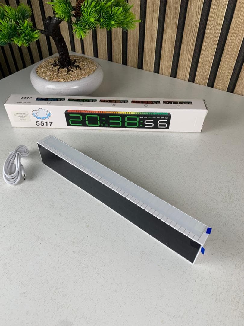 Horloge numérique LED générique avec capteur de rythme musicale – ساعة رقمية لتزيين المكتب - Électronique - صورة حقيقية 9