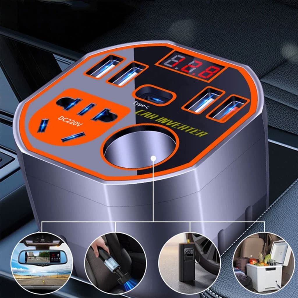 Convertisseur de Puissance pour Voiture 12V/24V vers DC220V Charge Rapide – محول التيار الكهربائي في السيارة - Accessoires Auto/Moto - صورة 2