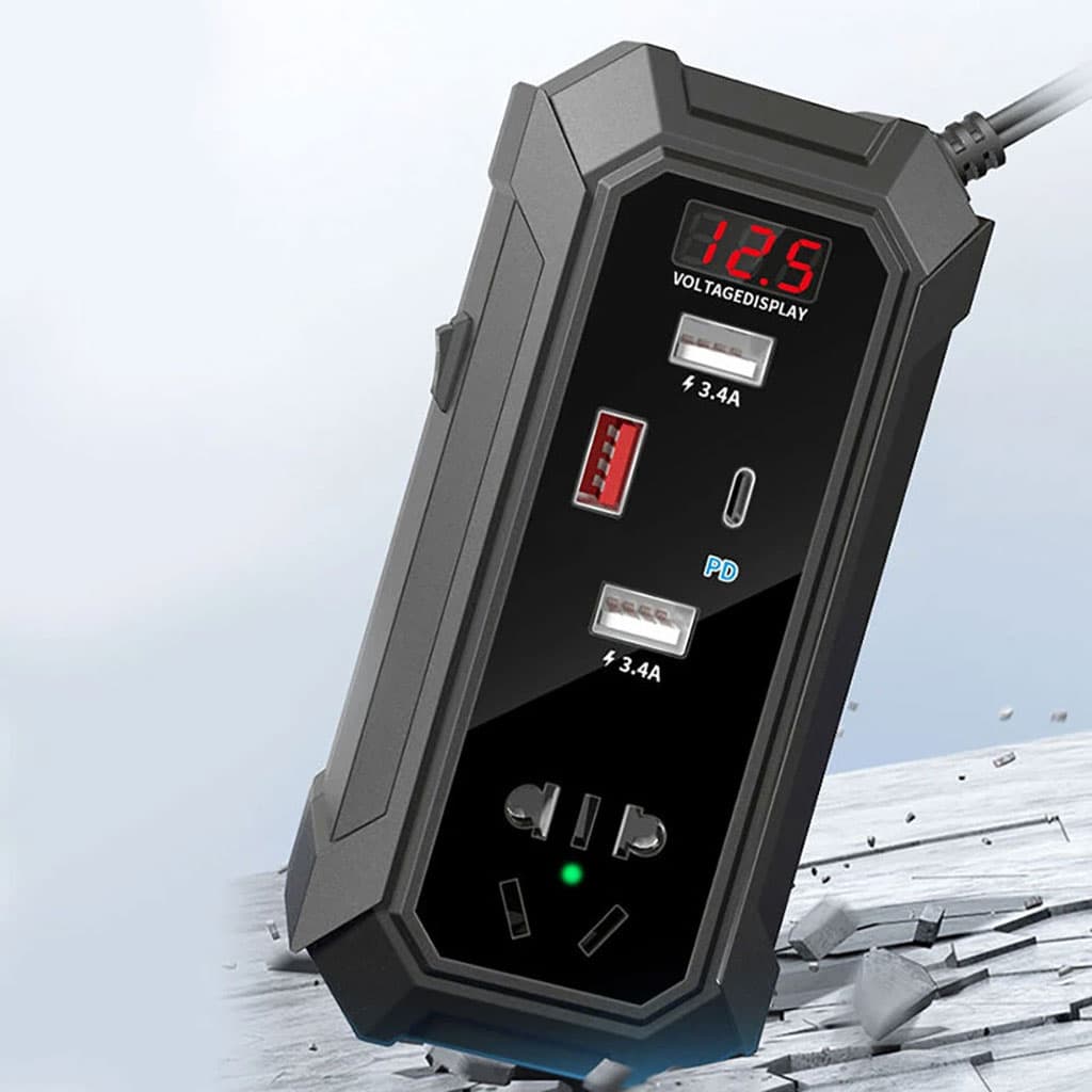 Inverter de voiture 12V 24V à 220V multiports super fast charge – محول التيار الكهربائي في السيارة - Accessoires Auto/Moto - صورة 4