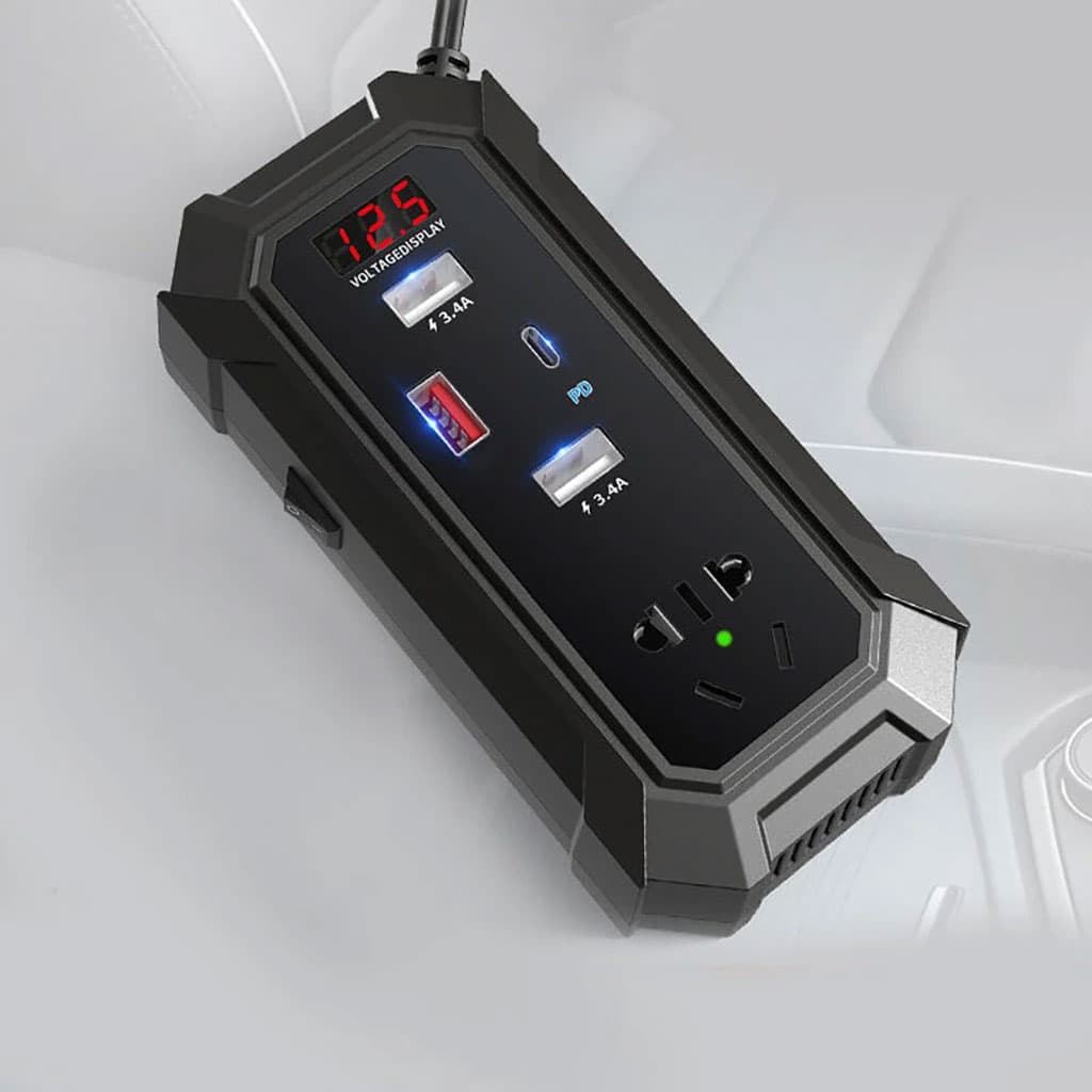Inverter de voiture 12V 24V à 220V multiports super fast charge – محول التيار الكهربائي في السيارة - Accessoires Auto/Moto - صورة 5