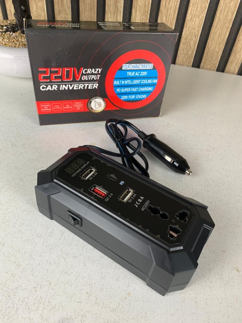 Inverter de voiture 12V 24V à 220V multiports super fast charge – محول التيار الكهربائي في السيارة - Accessoires Auto/Moto - صورة حقيقية 7