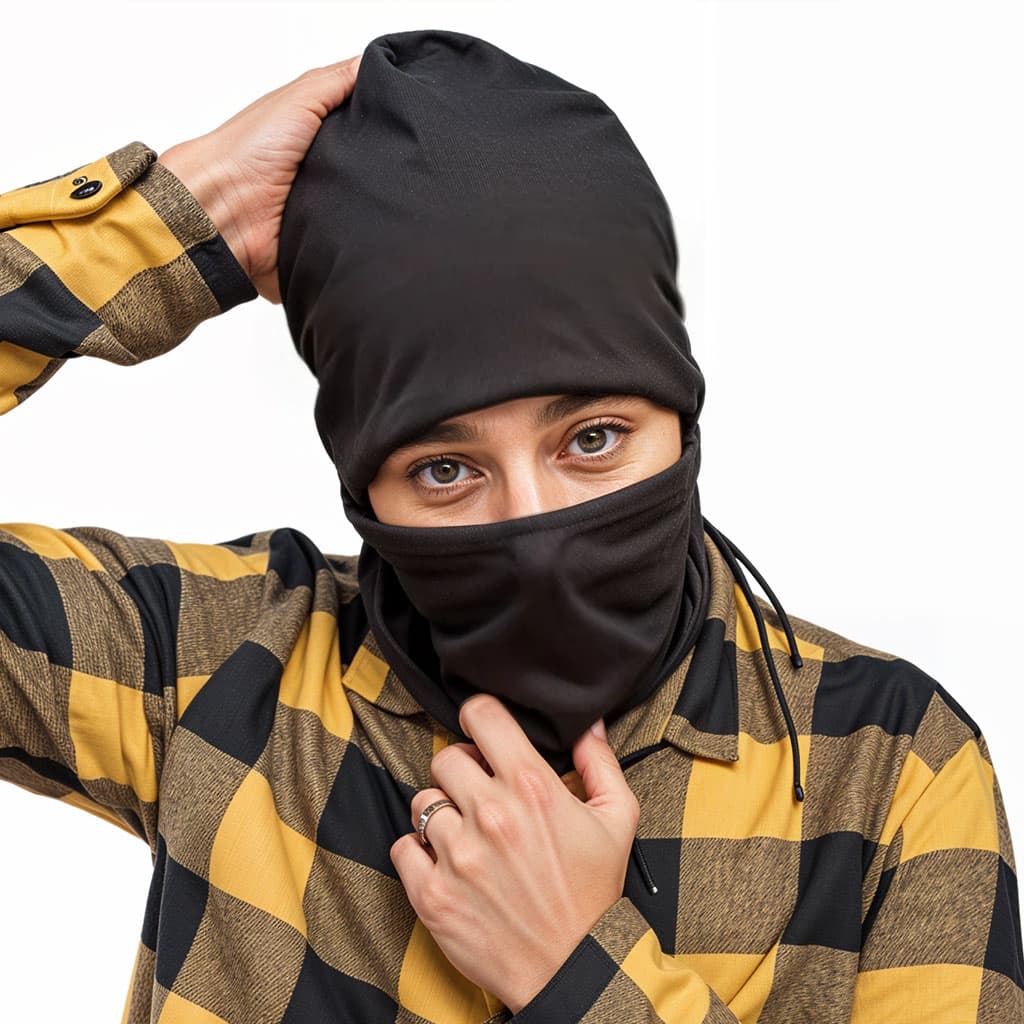 Cagoule Full-Face pour une protection complète du visage noir V2 – قناع وجه كامل - Produits de saison - صورة 1