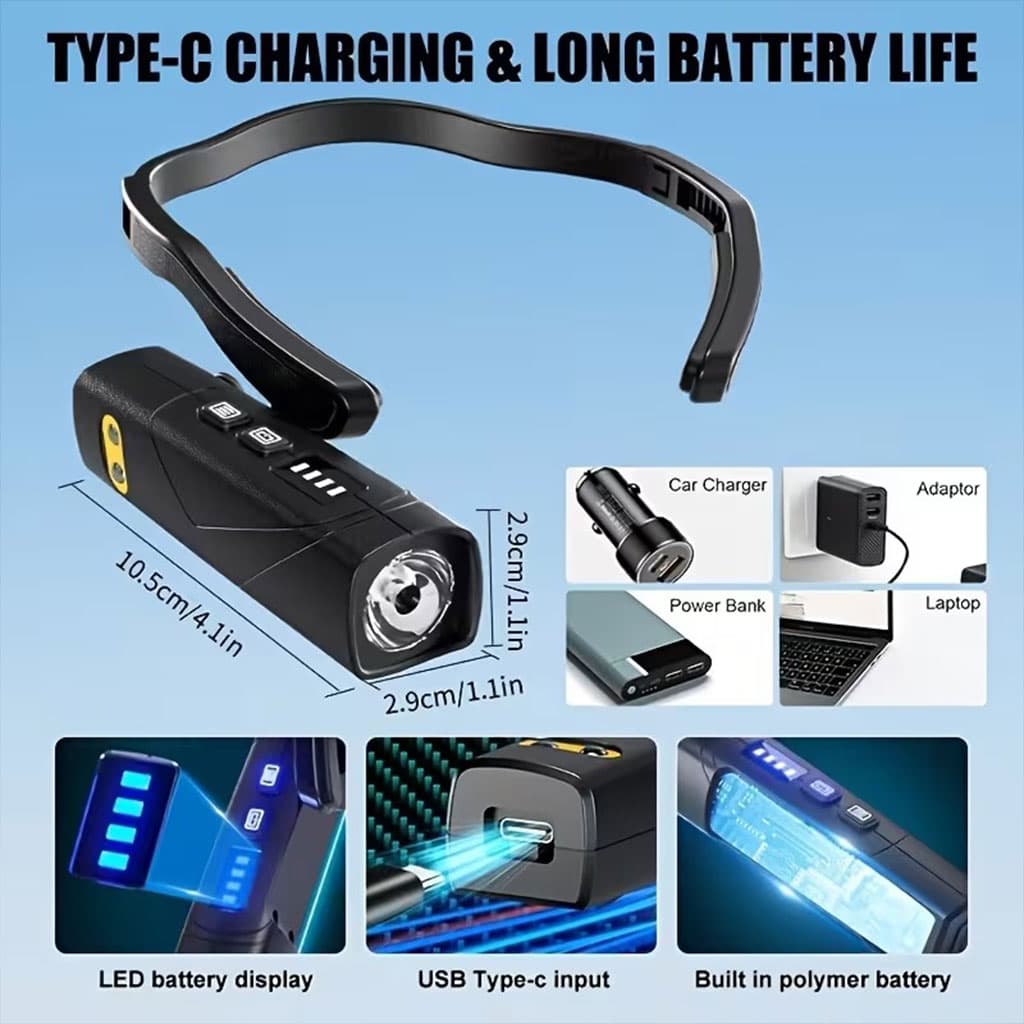 Lampe Frontale Rechargeable 1000 Lumen Avec Sensor de Mouvement et 5 Modes de Lumière - Camping et Randonnée - صورة 6