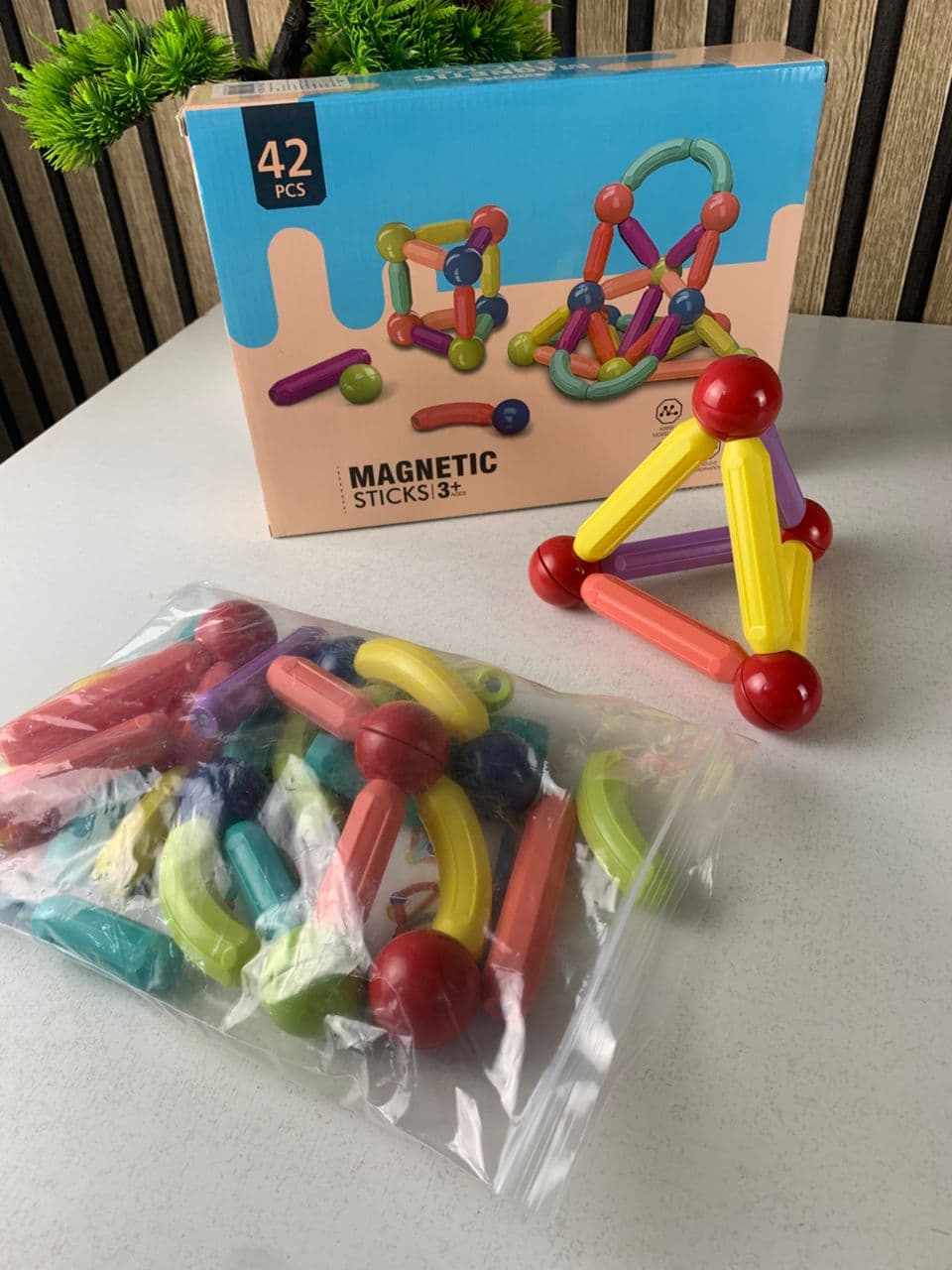Blocs de Construction Magnétiques 42 pièces pour Enfants – لعبة تركيب القطع المغناطسية للأطفال - Jouet & Gaming - صورة حقيقية 9