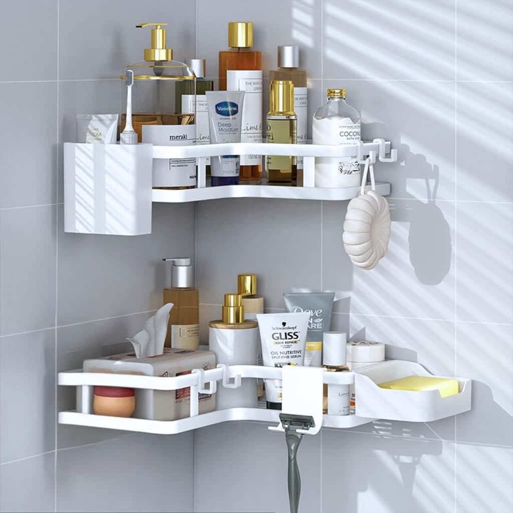 Étagère de rangement pour salle de bain 4pcs en acier inoxydable – طقم رفوف تنظيم للحمام - Maison - صورة 1