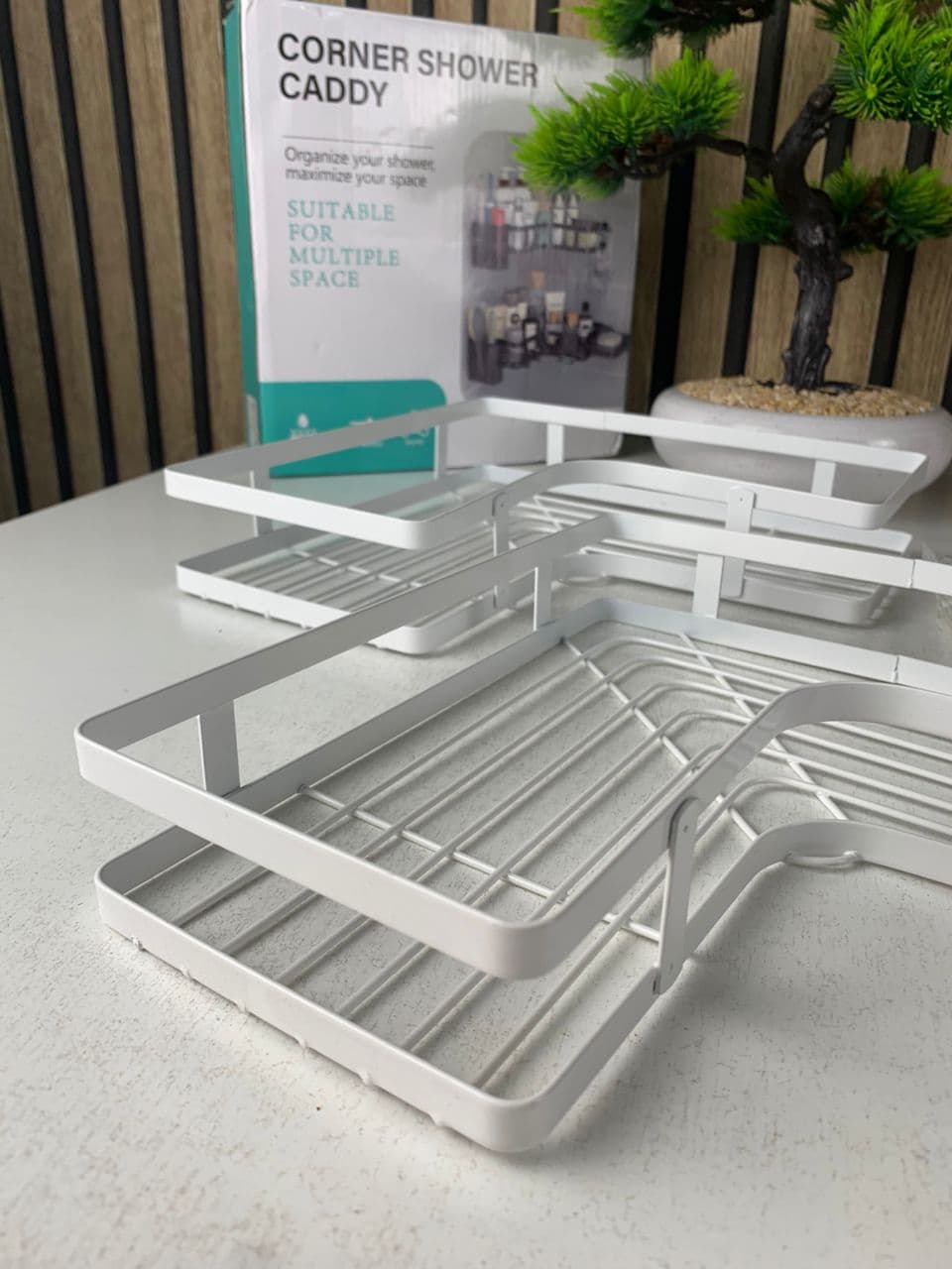 Étagère de rangement pour salle de bain 4pcs en acier inoxydable – طقم رفوف تنظيم للحمام - Maison - صورة حقيقية 8