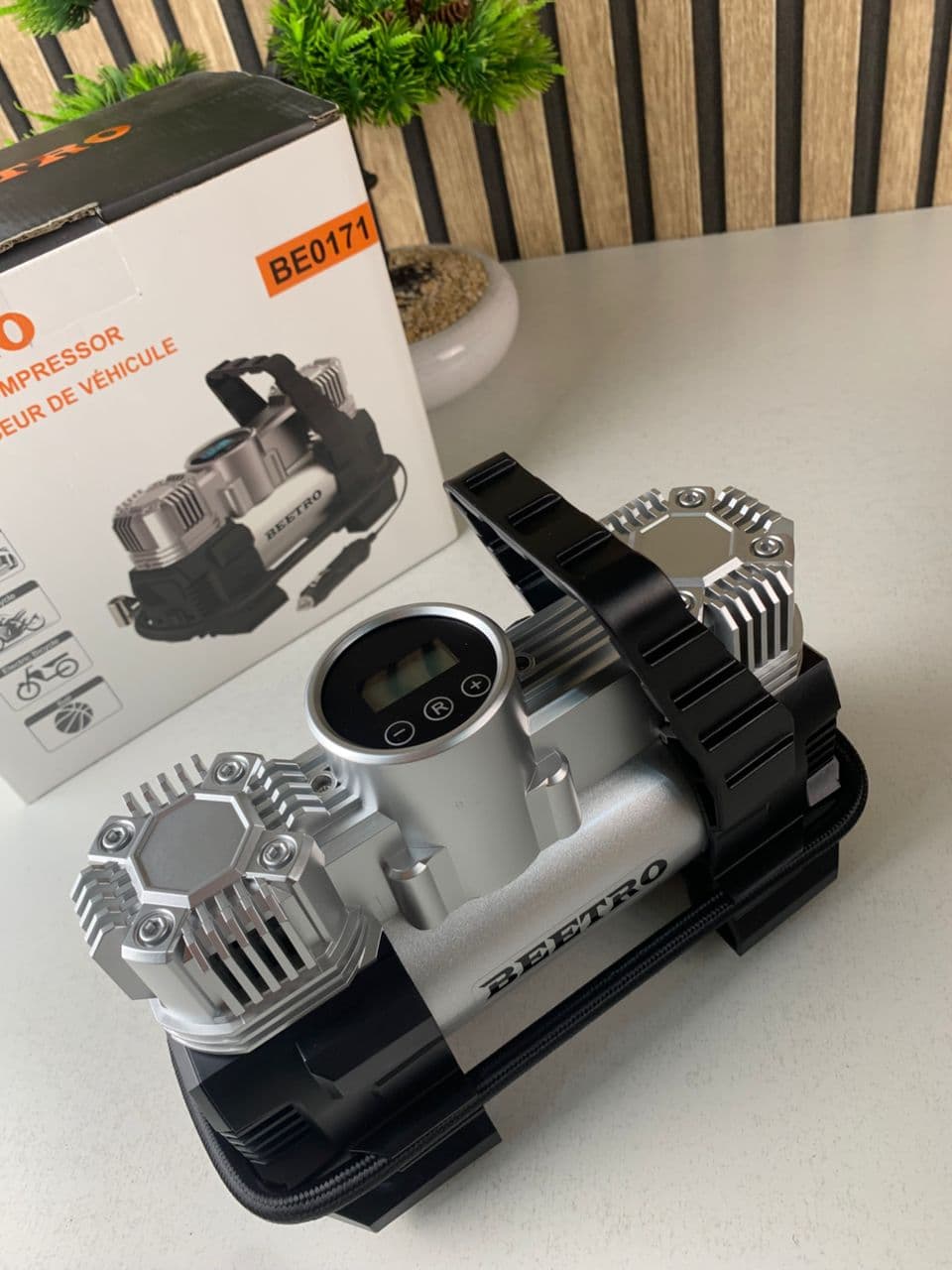 Compresseur de voiture à double piston écran LCD 180W 150psi BE0171 – جهاز ضغط العجلات للسياراة - Accessoires Auto/Moto - صورة حقيقية 7