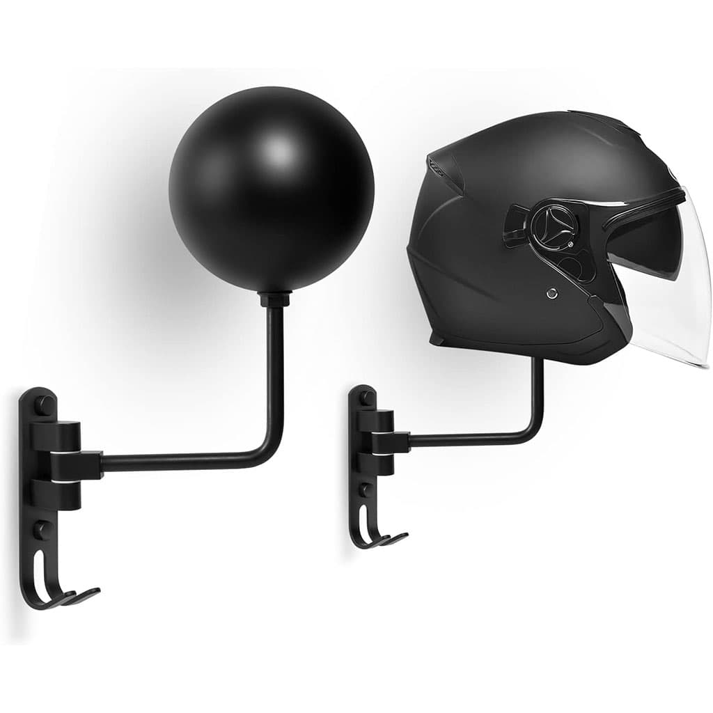 Support Mural pour Casque avec 2 Crochets pour Manteaux – حامل خوذة يُثبّت على الحائط مزود بخطافين للمعاطف - Accessoires Auto/Moto - صورة 5