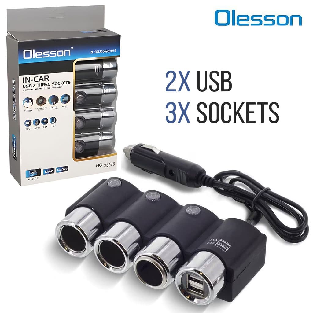 Olesson Extension allume cig-are OEM avec 2 ports charge rapide - Accessoires Auto/Moto - صورة 1