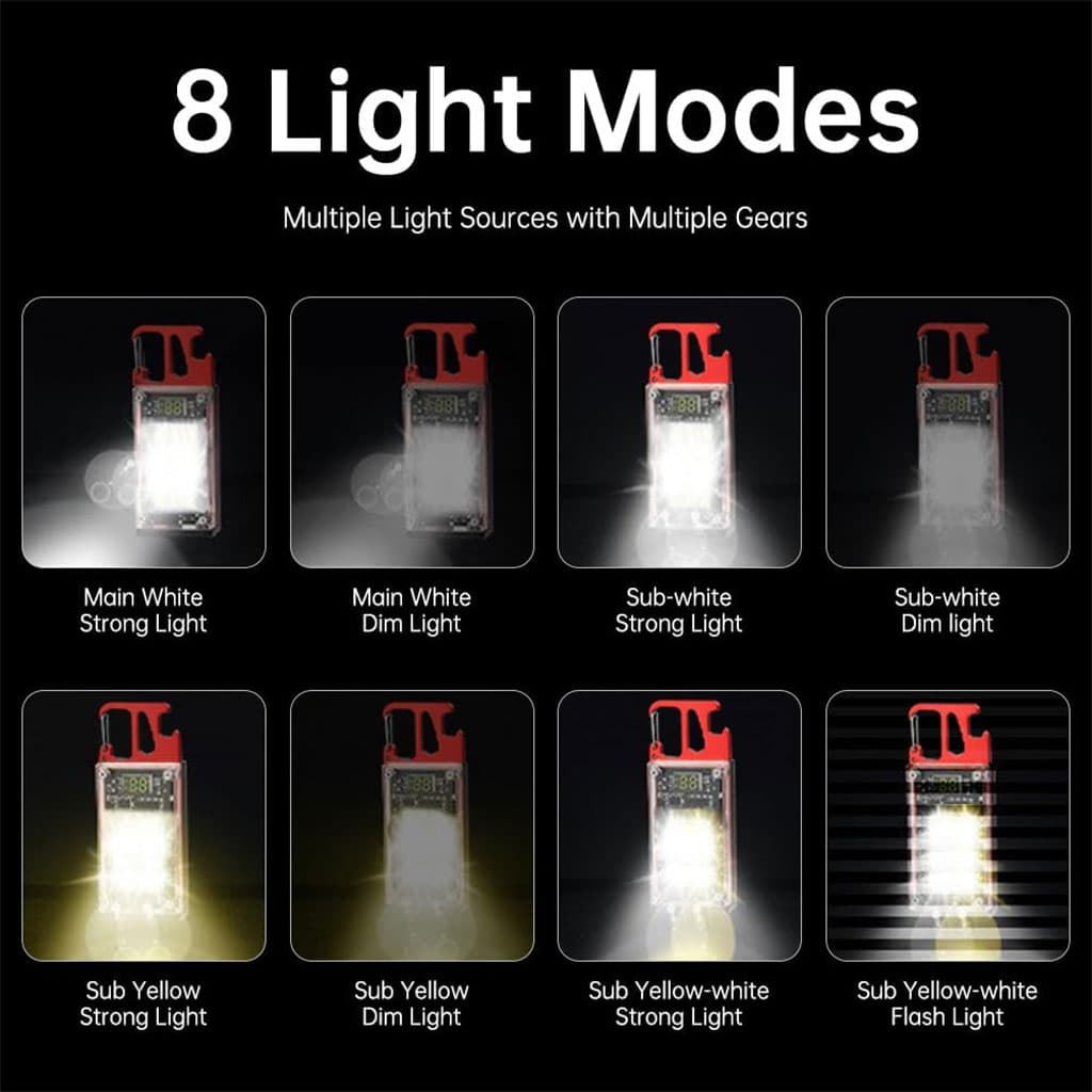Lampe de poche COB 1000 lumens multifonction avec 6 modes d’éclairage – مصباح متعدد الوظائف - Camping et Randonnée - صورة 4