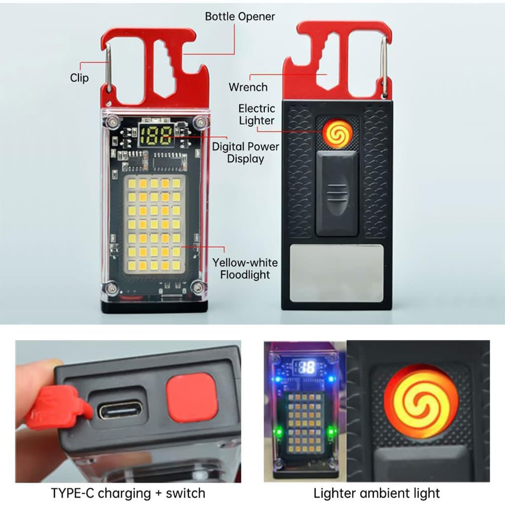 Lampe de poche COB 1000 lumens multifonction avec 6 modes d’éclairage – مصباح متعدد الوظائف - Camping et Randonnée - صورة 5