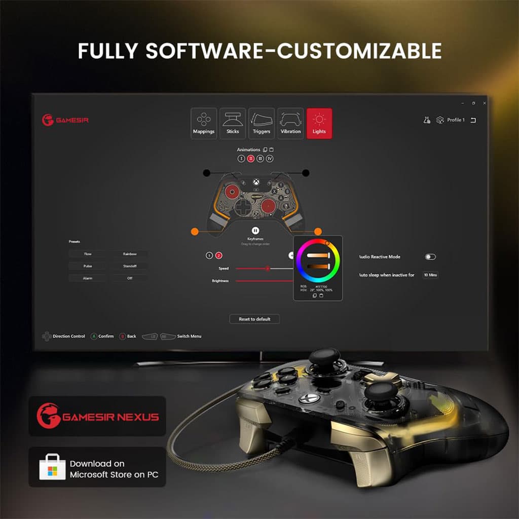 Manette filaire GameSir Kaleid Flux éclairage RGB pour Xbox – يد تحكم لاسلكية أصلية - Jouet & Gaming - صورة 6