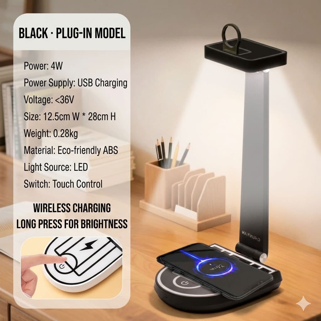 Lampe de bureau et chargeur de téléphone portable sans fil 15 W – مصباح مكتب وشاحن لاسلكي - Électronique - صورة 1