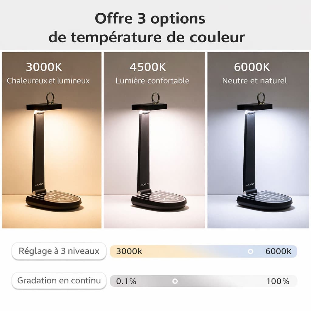 Lampe de bureau et chargeur de téléphone portable sans fil 15 W – مصباح مكتب وشاحن لاسلكي - Électronique - صورة 2