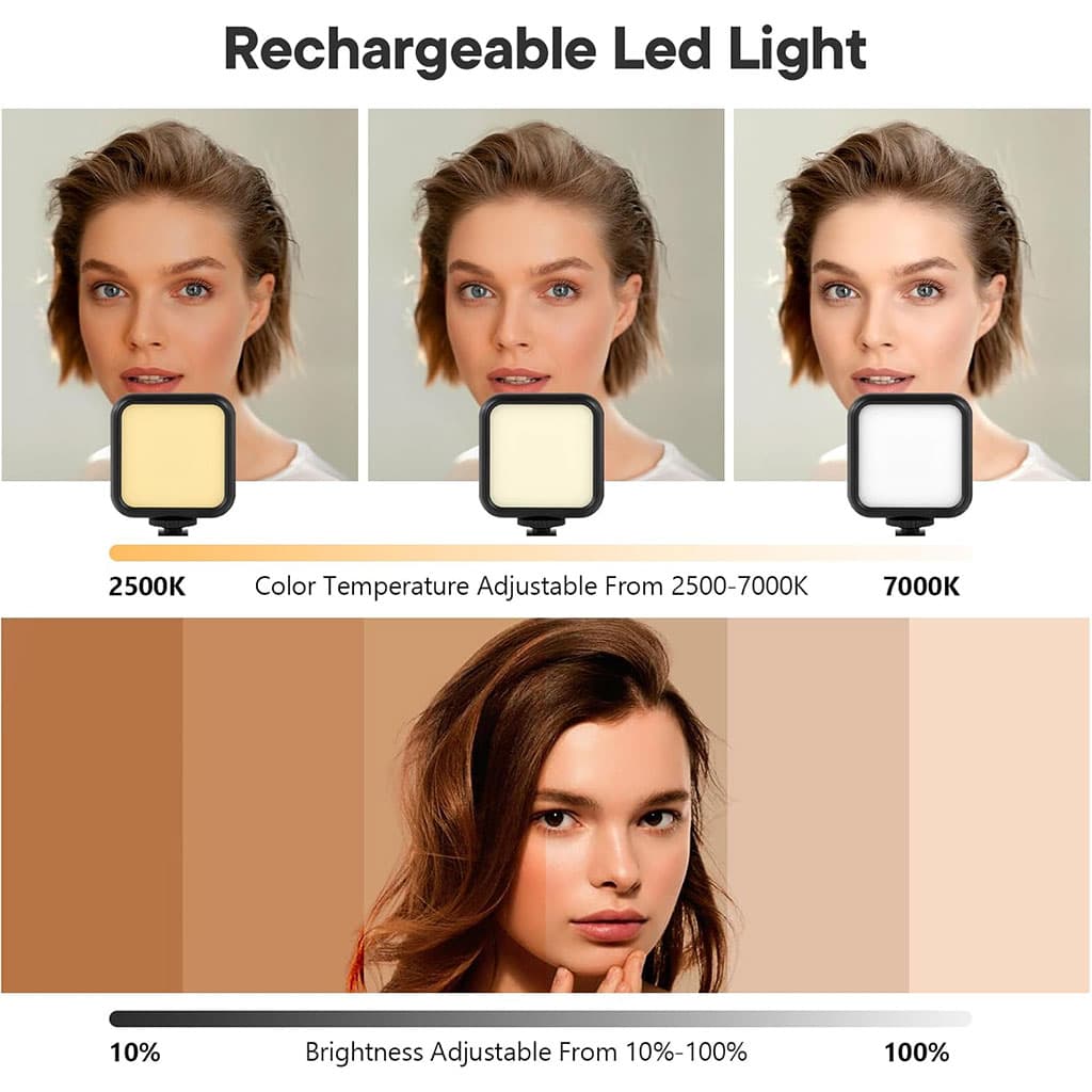 Kit de Vlogging pour smartphone et appareil photo avec microphone et LED RGB - Électronique - صورة 3