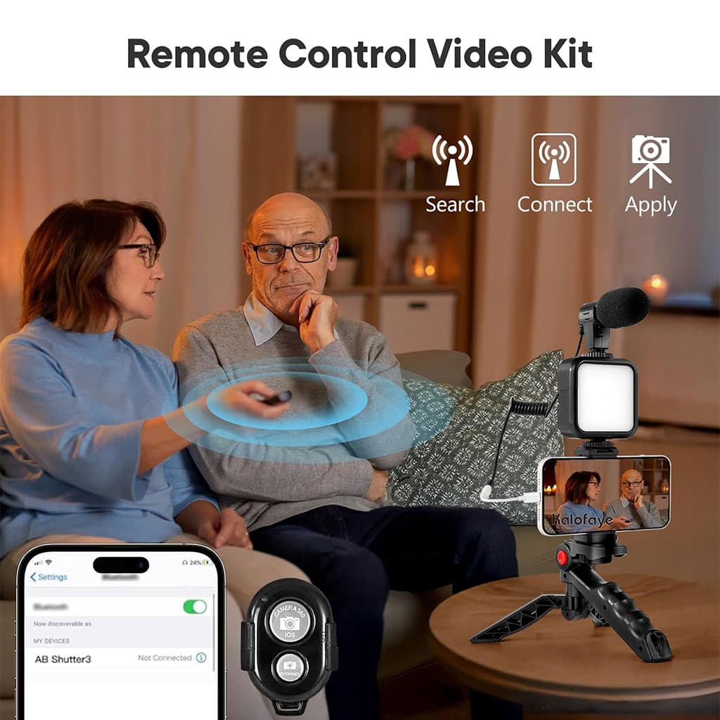 Kit de Vlogging pour smartphone et appareil photo avec microphone et LED RGB - Électronique - صورة 5