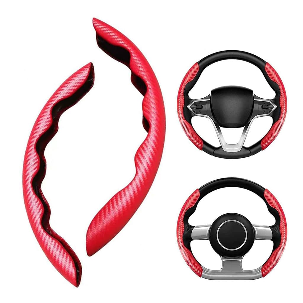 Housse de volant en fibre de carbone confortable et anti-dérapant – غطاء عجلة القيادة - Accessoires Auto/Moto - صورة 1