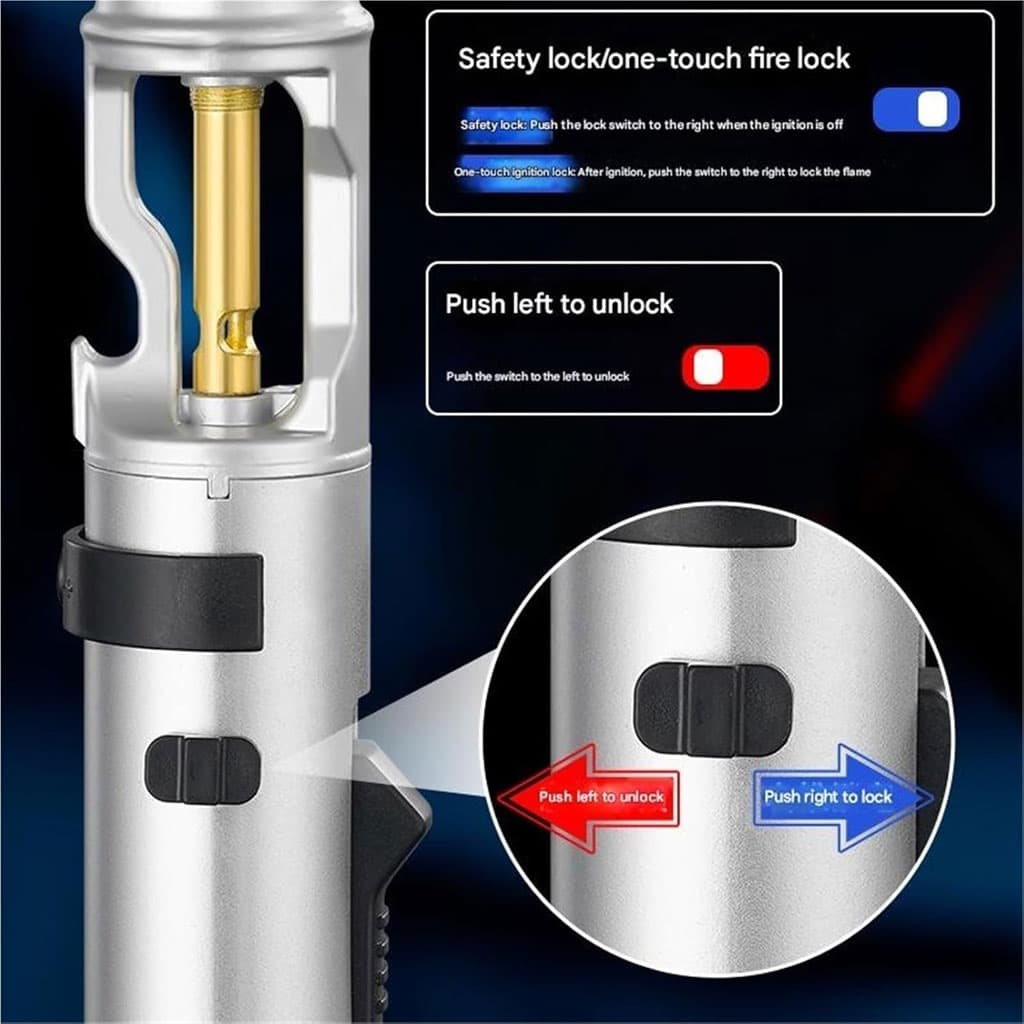 Briquet électrique Jet Flamme avec verrouillage de sécurité et ouvre bouteille - Camping et Randonnée - صورة 4