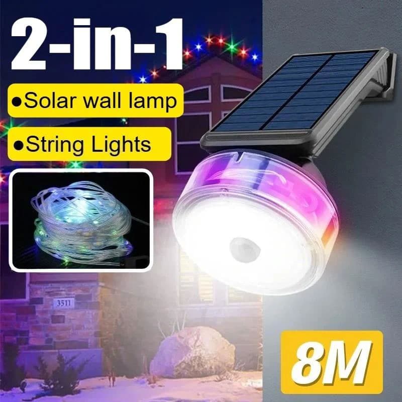 Lampe murale solaire avec détecteur de mouvement et guirlande lumineuse – مصباح خارجي بالطاقة الشمسية - Électronique - صورة 1
