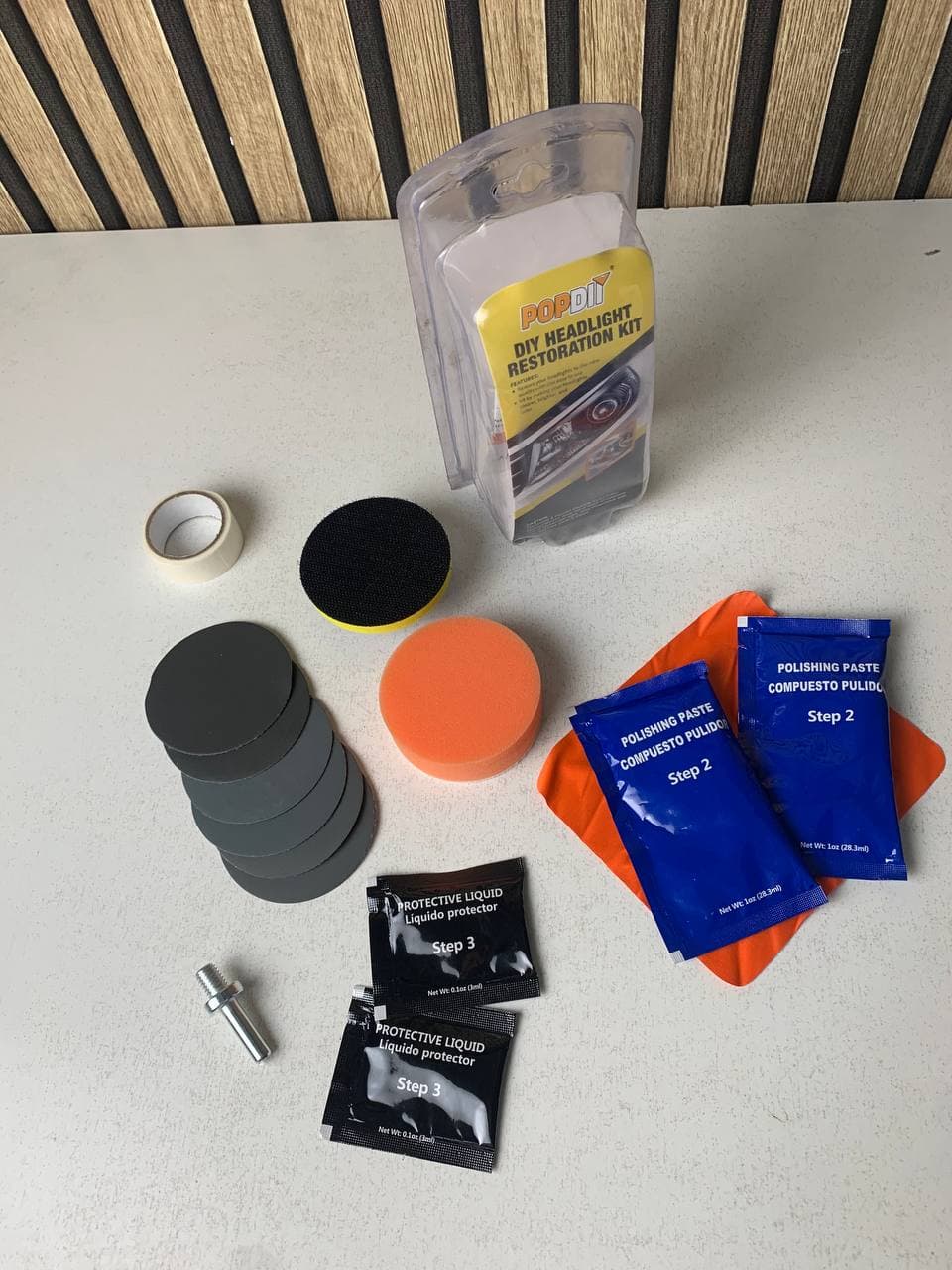 Kit Rénovation Phare Voiture pour Les Rayures De Jaunissement - طقم تنظيف أضواء السيارة - Accessoires Auto/Moto - صورة حقيقية 8