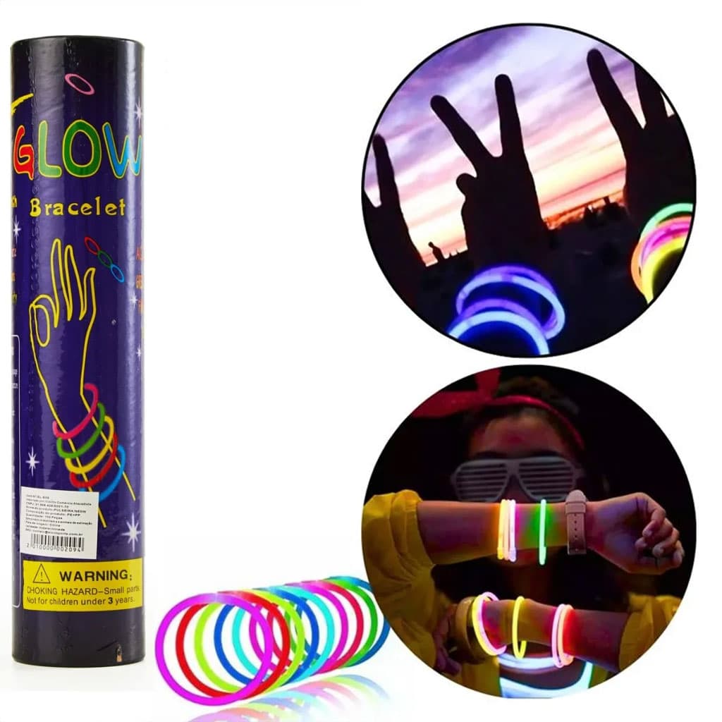 Glow Sticks Bulk Party Favors 50pcs 8inch Party Time - أساور مضيئة للحفلات - Jouet & Gaming - صورة 1