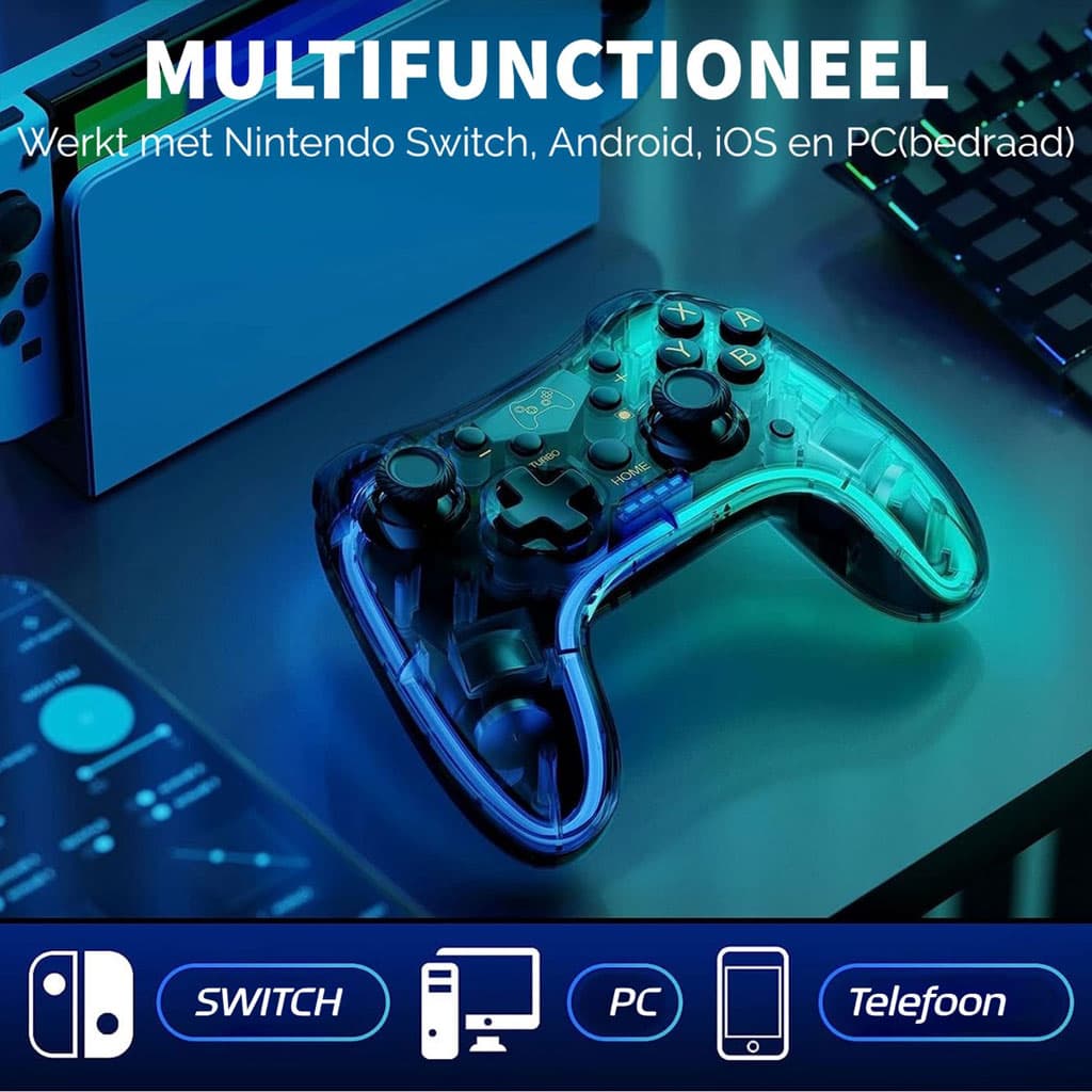 Manette de Jeu Filaire avec Éclairage Néon RGB PG-002W - Jouet & Gaming - صورة 5