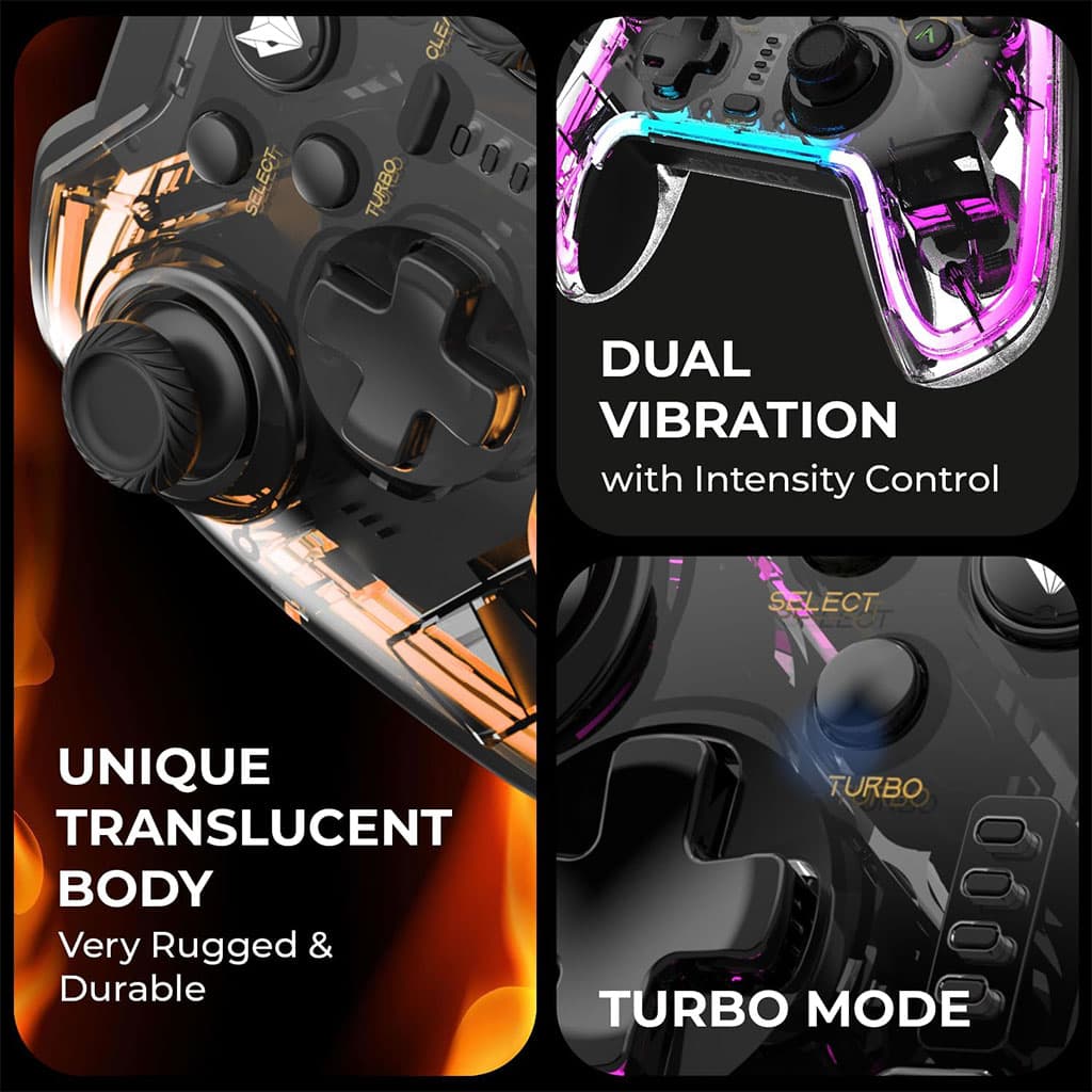 Manette de Jeu Filaire avec Éclairage Néon RGB PG-003 - يد تحكم بأضواء ملونة - Jouet & Gaming - صورة 7