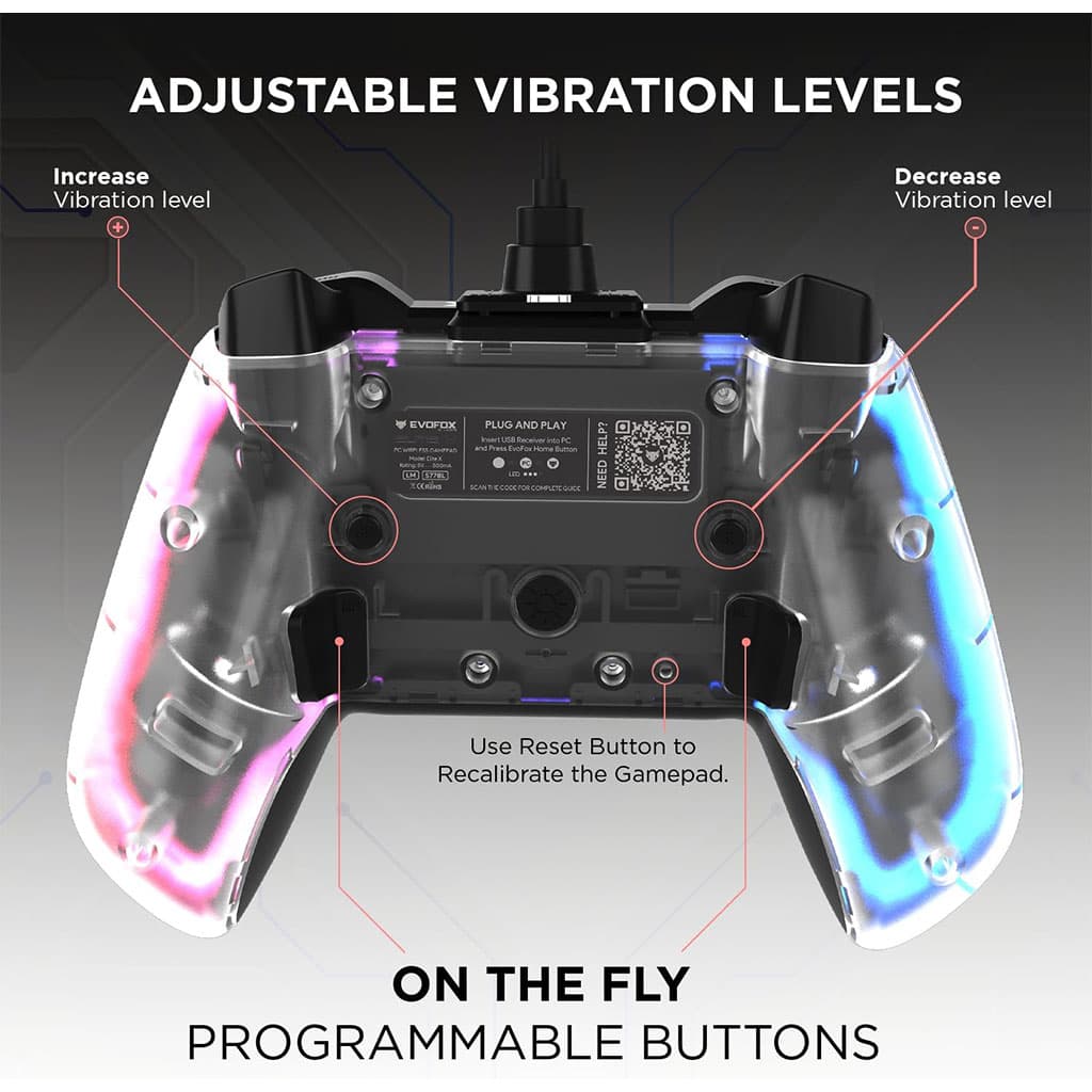 Manette de Jeu Filaire avec Éclairage Néon RGB PG-003 - يد تحكم بأضواء ملونة - Jouet & Gaming - صورة 8