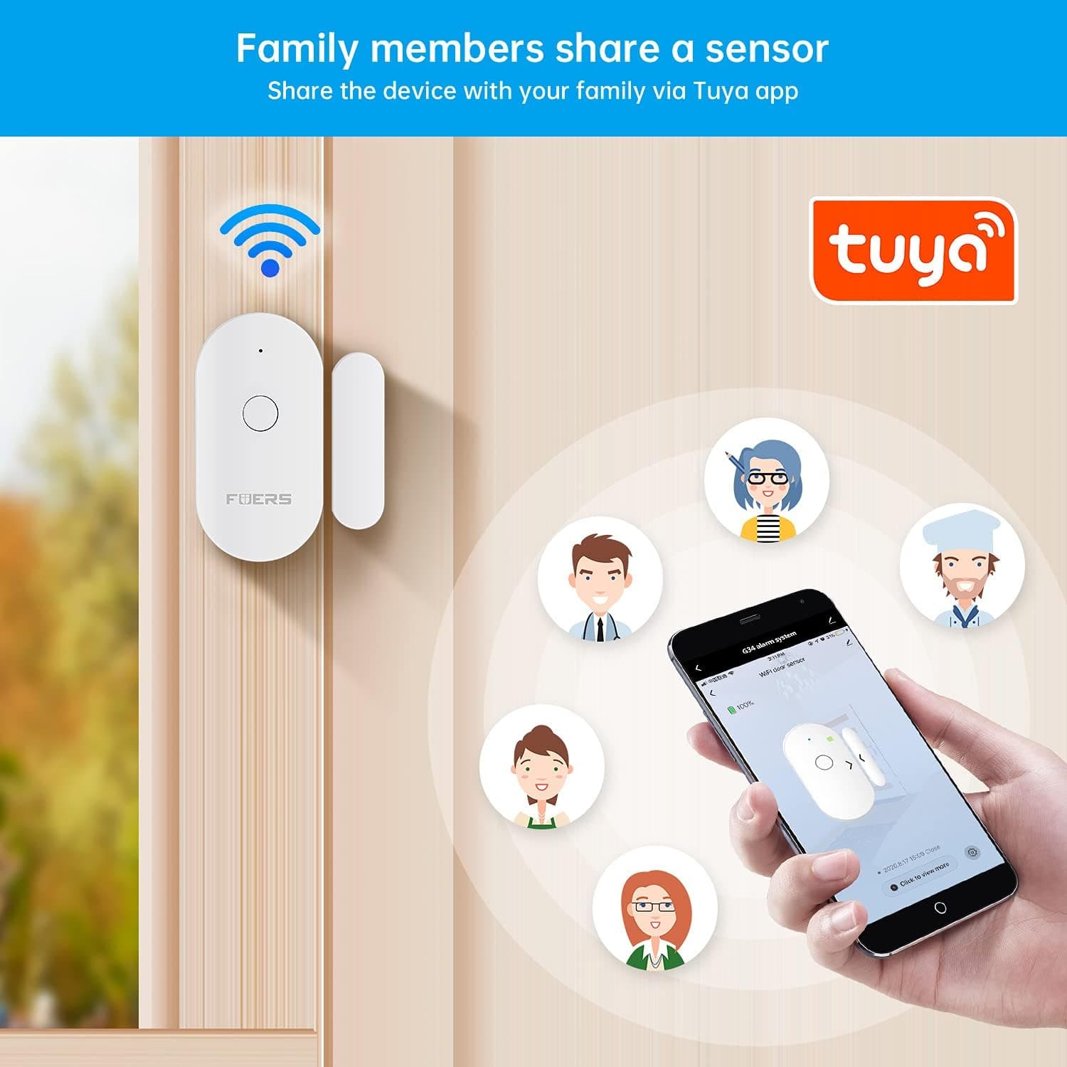 Détecteur de porte et fenêtre WiFi avec alarme capteur magnétique - مستشعر الأبواب والنوافذ الذكي - Électronique - صورة 4