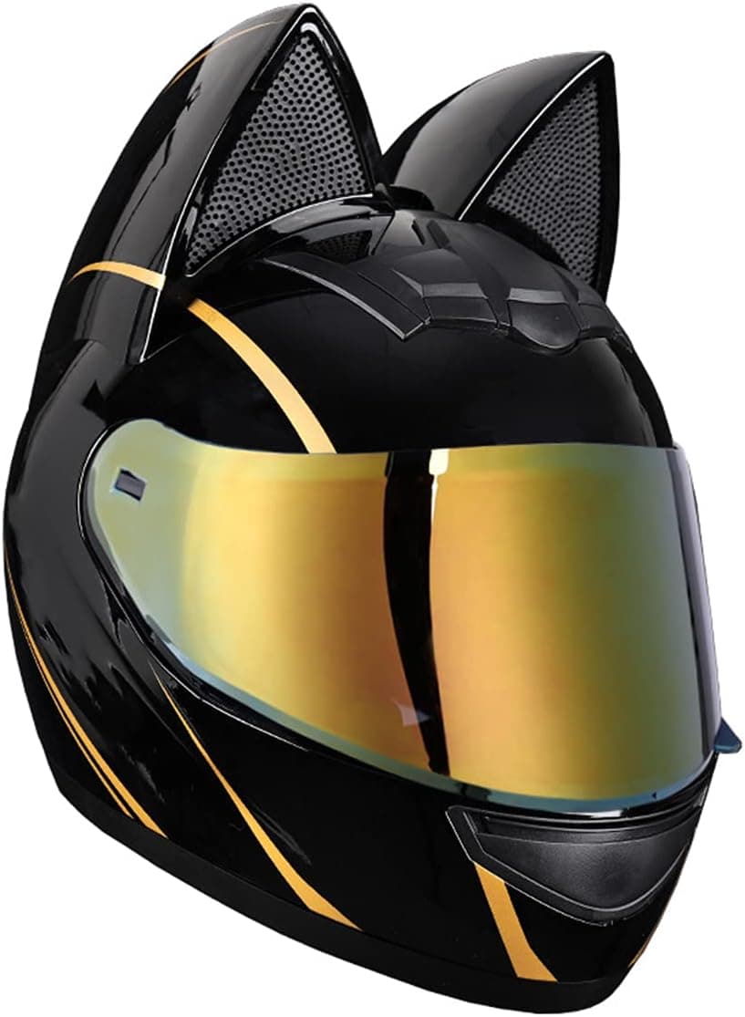 Casque de moto pour femme et fille avec oreilles de chat - خوذة احترافية للنساء - Accessoires Auto/Moto - صورة 3