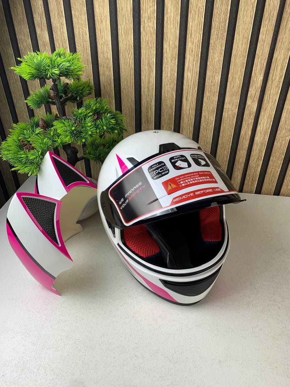 Casque de moto pour femme et fille avec oreilles de chat - خوذة احترافية للنساء - Accessoires Auto/Moto - صورة حقيقية 19