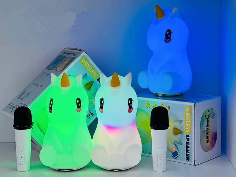 Haut-parleur sans fil de dessin animé licorne avec microphone karaoké LS-10BM - مكبر صوت مع ميكروفون لاسلكي مدمج - Jouet & Gaming - صورة 3