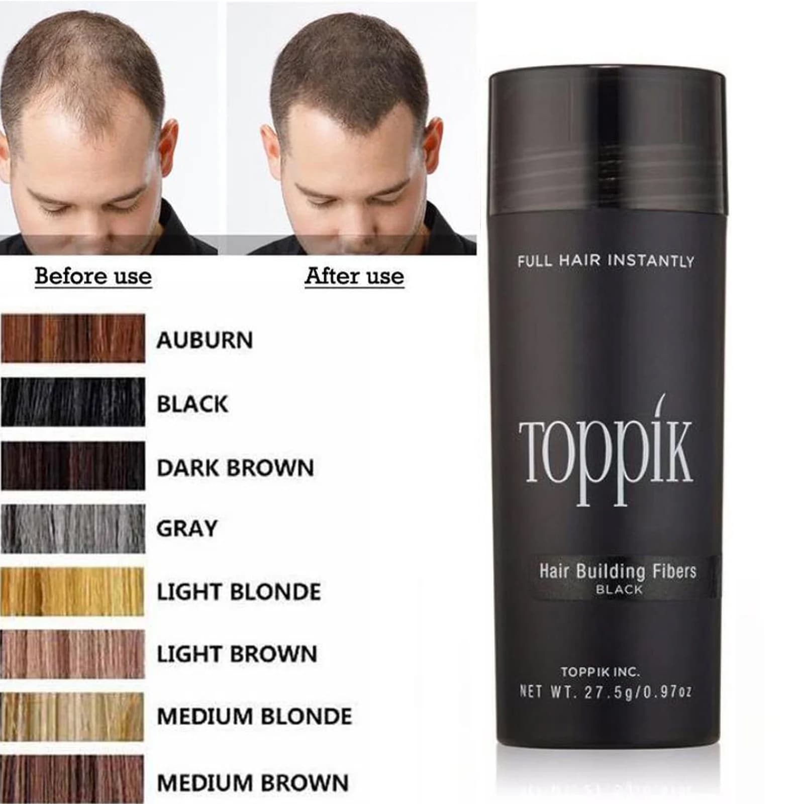 Toppik fibres capillaires noires - ألياف "توبيك" لتكثيف الشعر - Soins et Beauté - صورة 3