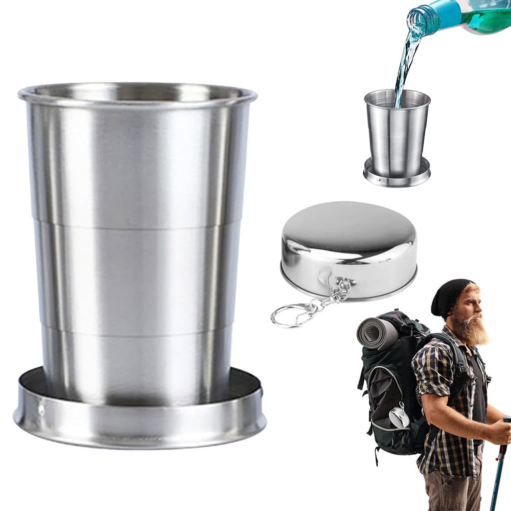 Mug de camping pratique idéal pour les boissons avec crochet de suspension - كوب مشروبات قابل للطي - Camping et Randonnée - صورة 1